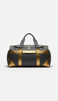 Satin Gold-Trimmed Sports Duffel Bag