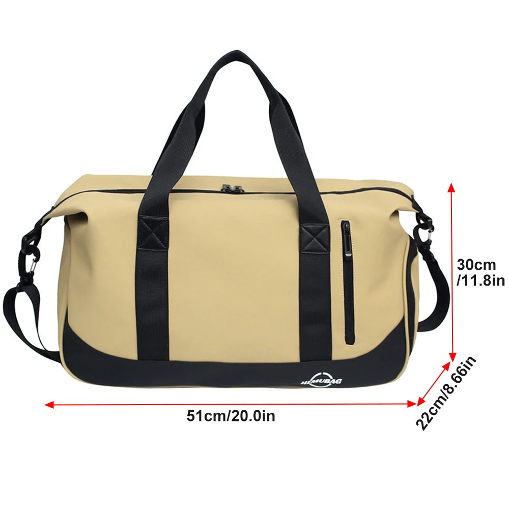 Waterproof Gym Duffle Bag With Shoe & Wet Compartments