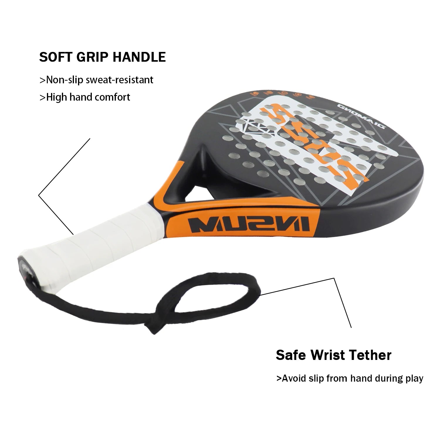 Carbon Fiber Padel Racket Soft EVA High Balance Diamond