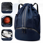 Sports Drawstring Backpack With Wet Dry Separation