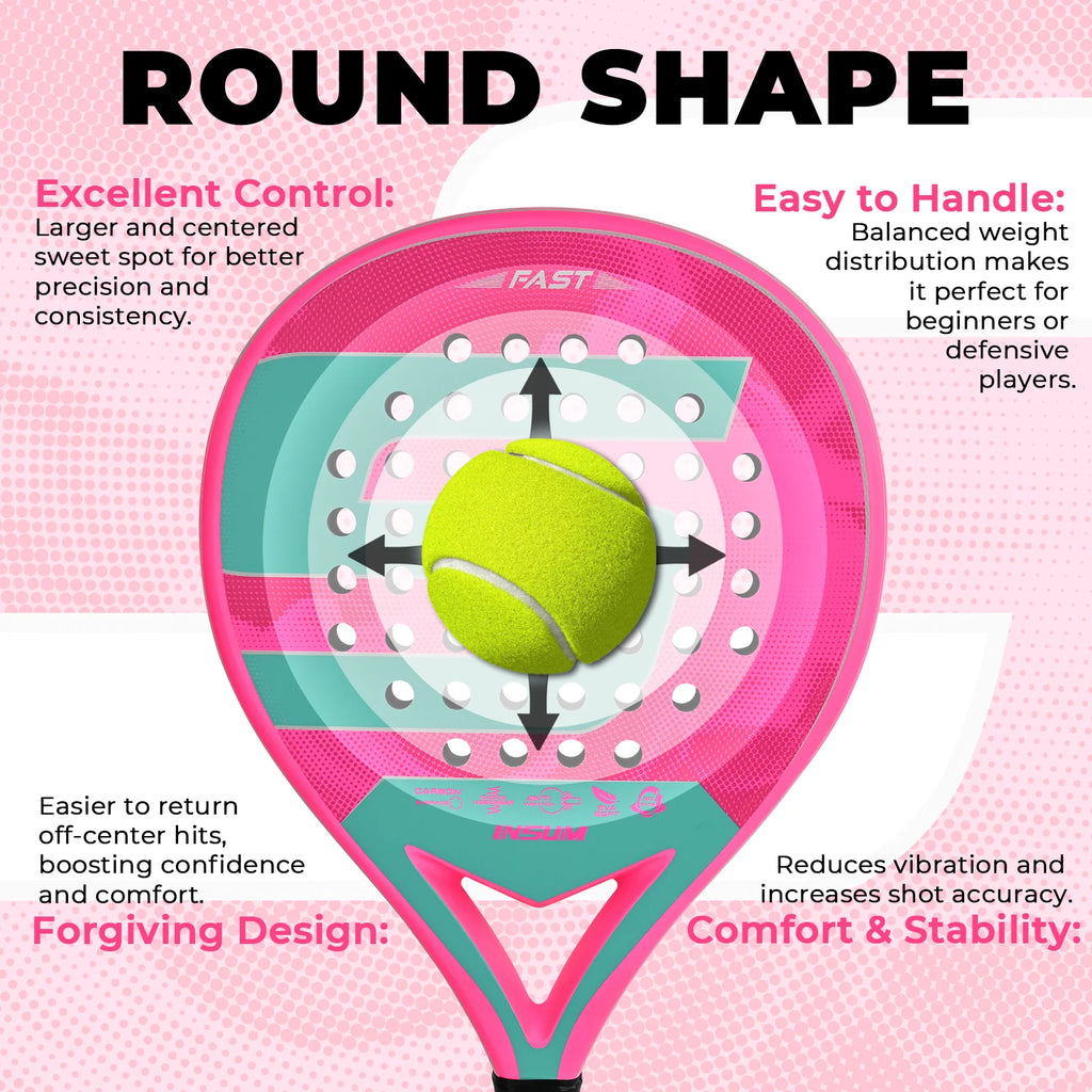 Carbon Fiber Padel Racket with EVA Memory Foam Core