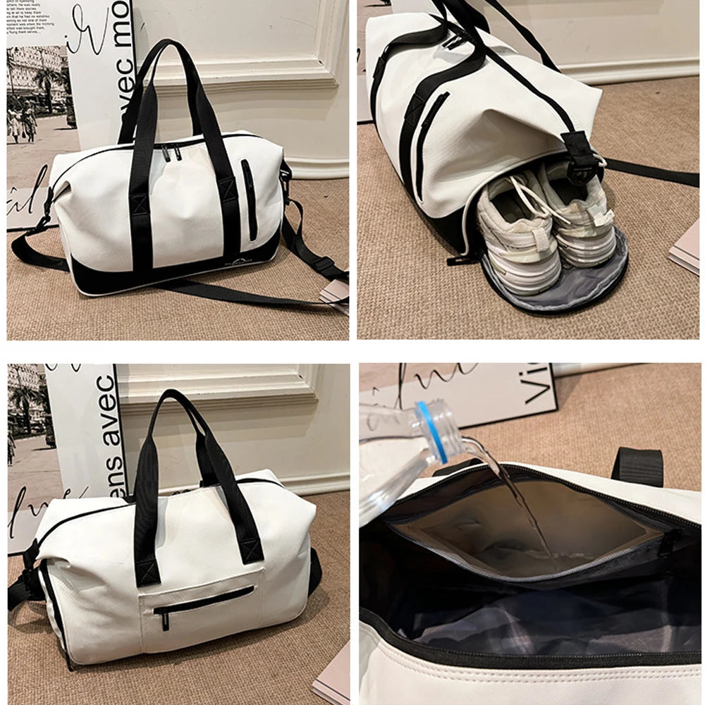 Waterproof Gym Duffle Bag With Shoe & Wet Compartments