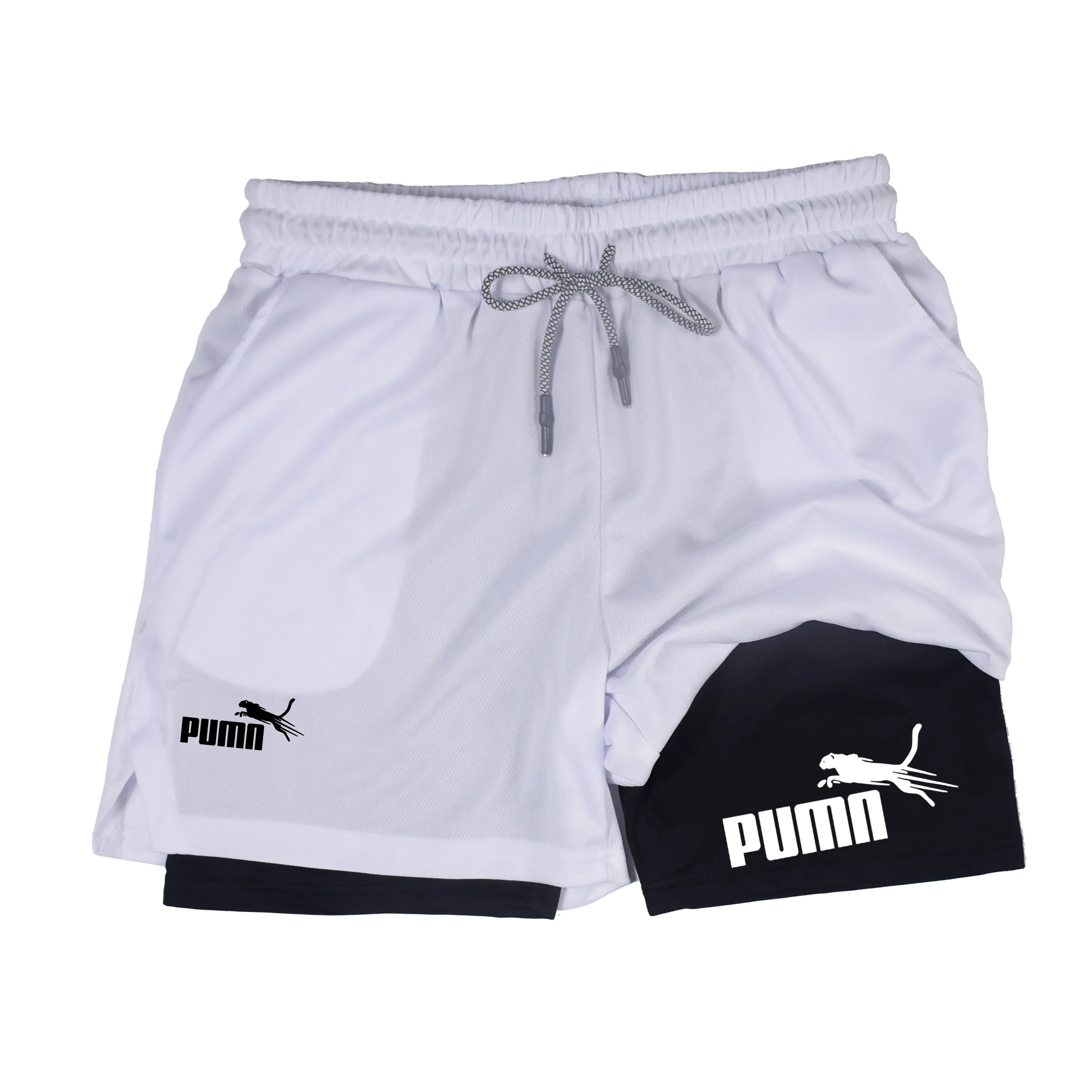 Men’s Two-Layer Sports Shorts – Breathable Quick-Dry