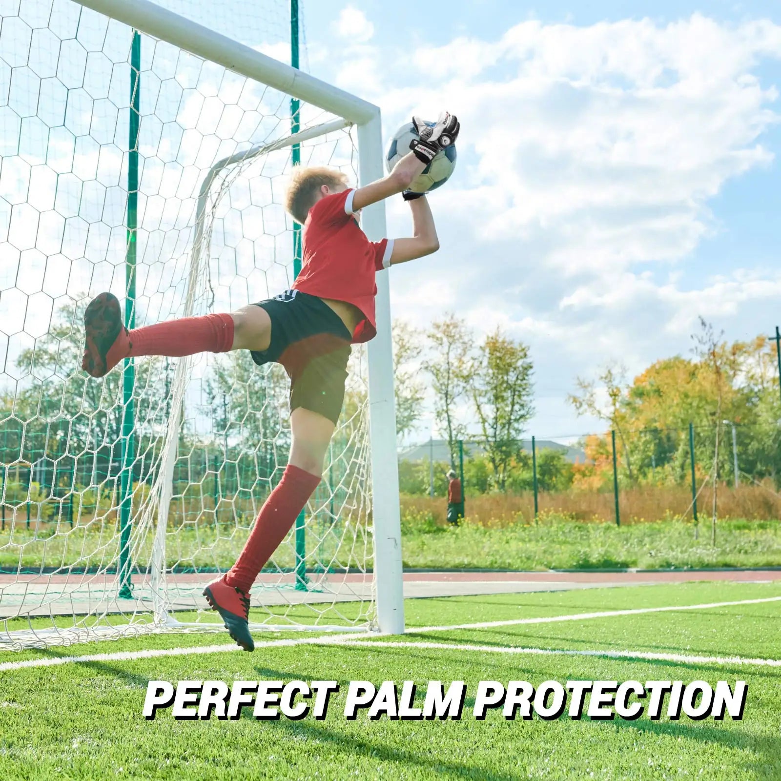 Kids Goalkeeper Gloves With Fingersave And 4mm Latex