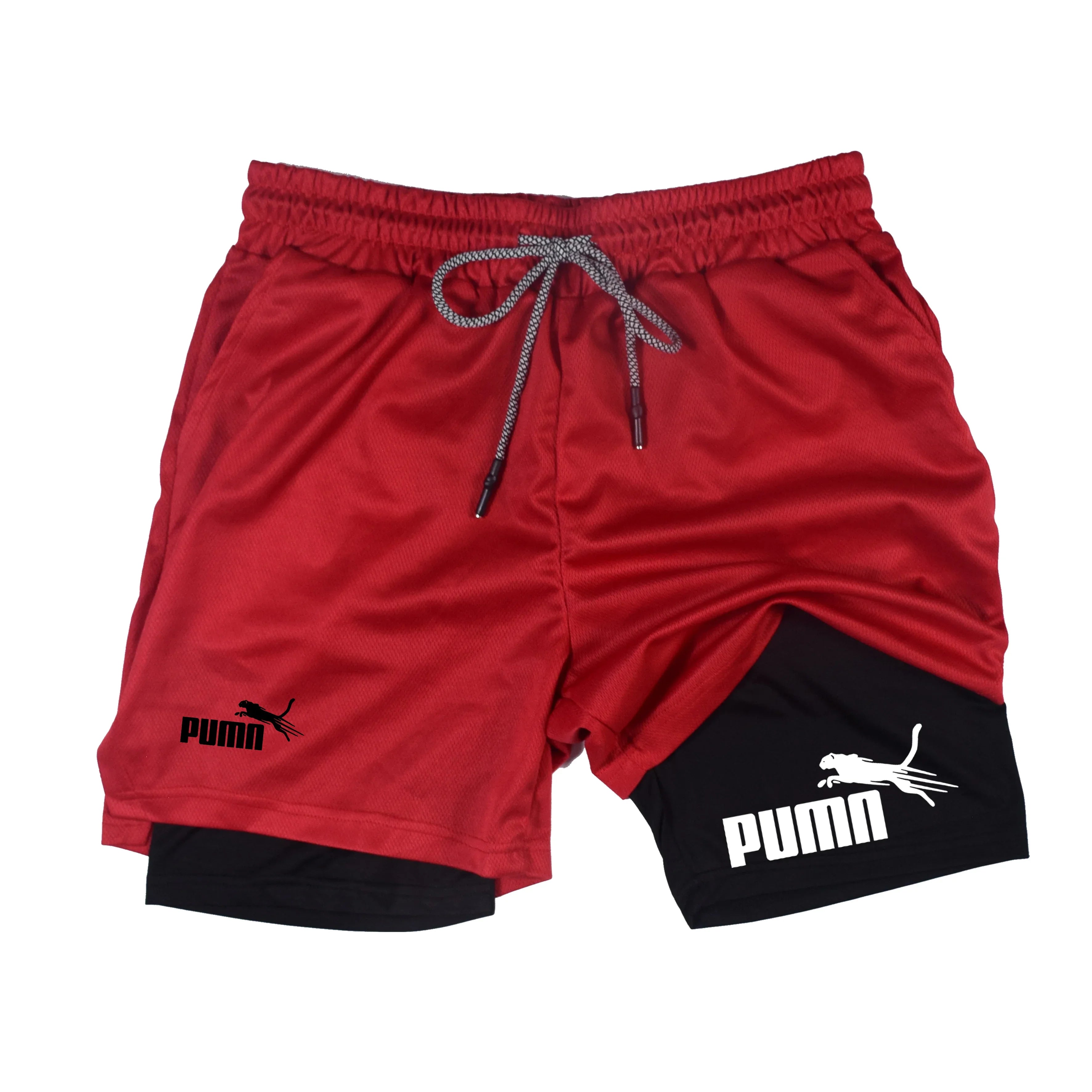 Men’s Two-Layer Sports Shorts – Breathable Quick-Dry