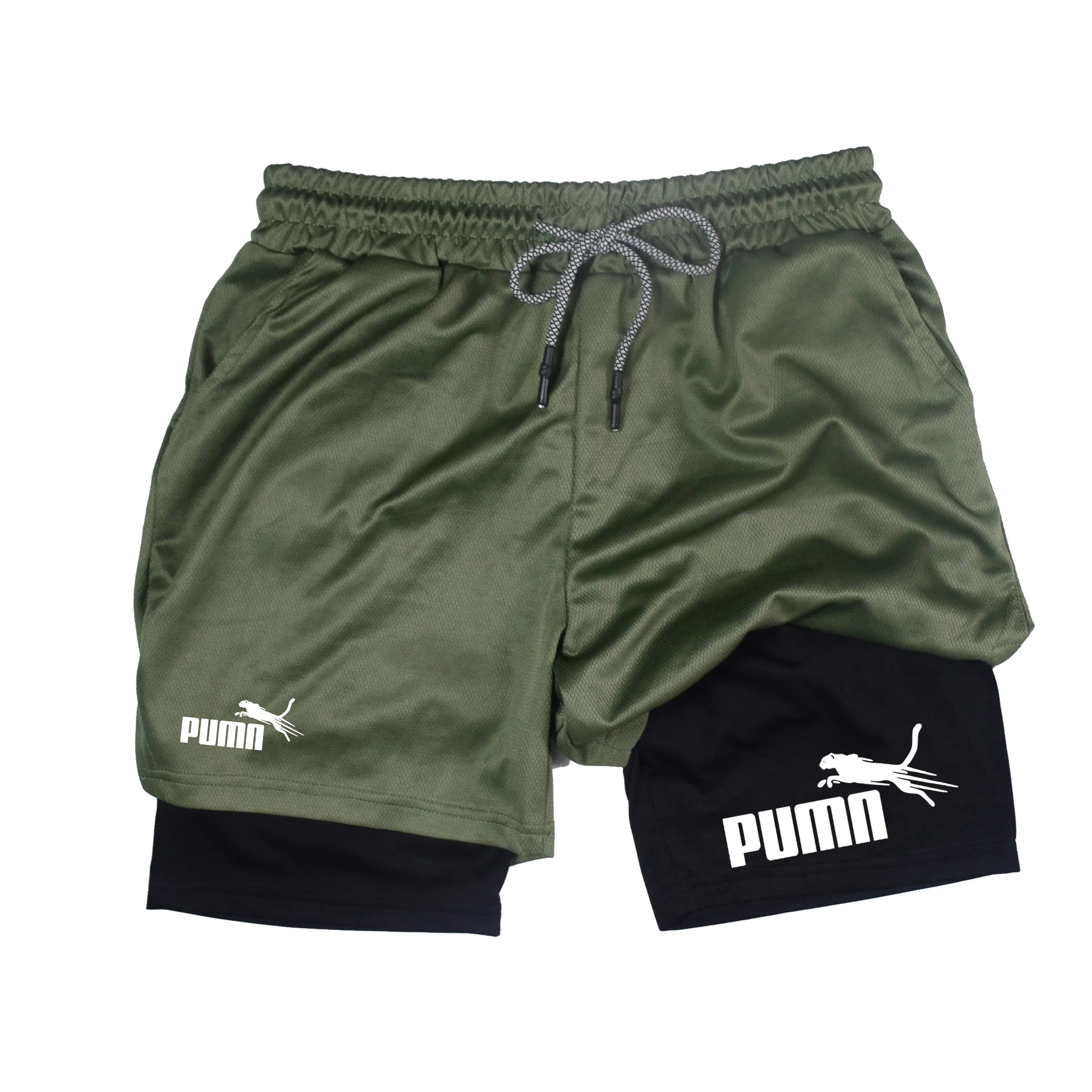 Men’s Two-Layer Sports Shorts – Breathable Quick-Dry