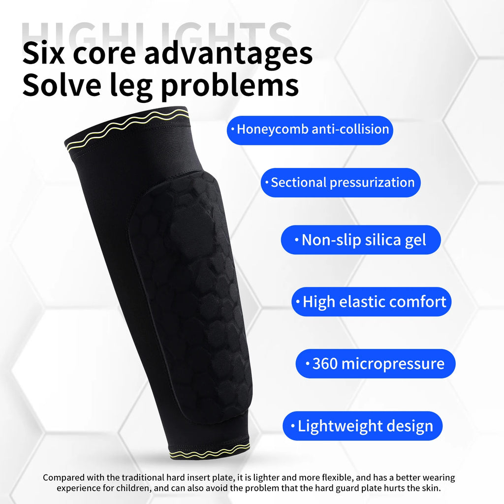 Youth Soccer Shin Guard Sleeves With EVA Padding