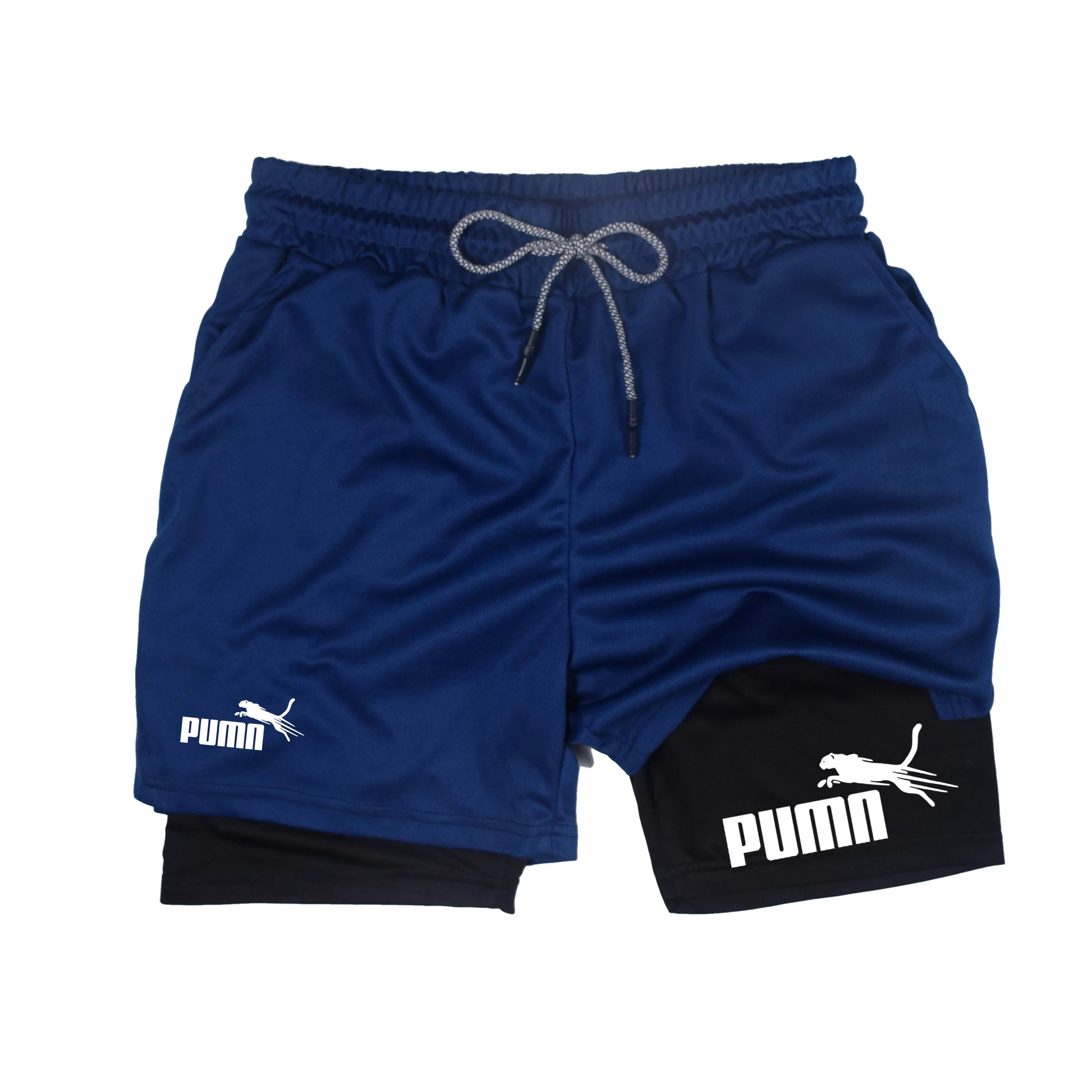 Men’s Two-Layer Sports Shorts – Breathable Quick-Dry