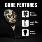 Carbon Fiber Padel Racket with Cover – Optimized Sweet Spot