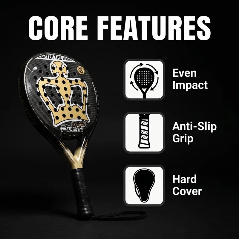 Carbon Fiber Padel Racket with Cover – Optimized Sweet Spot