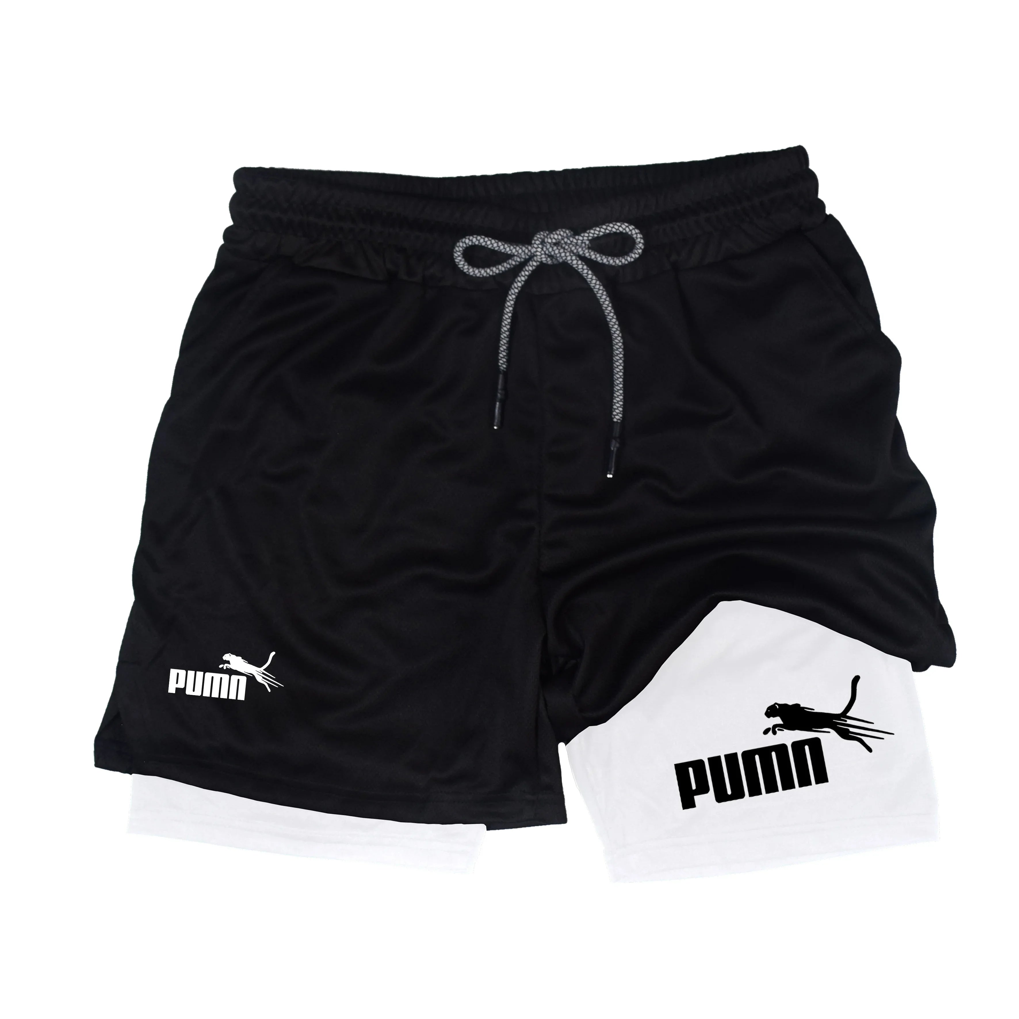 Men’s Two-Layer Sports Shorts – Breathable Quick-Dry