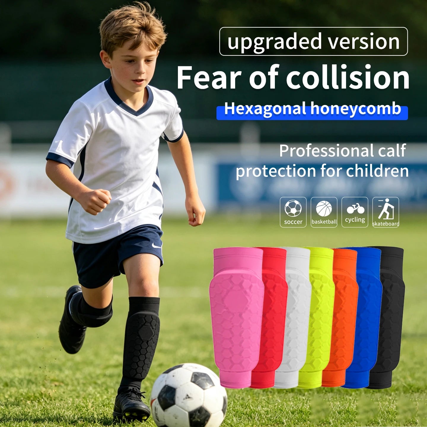 Youth Soccer Shin Guard Sleeves With EVA Padding