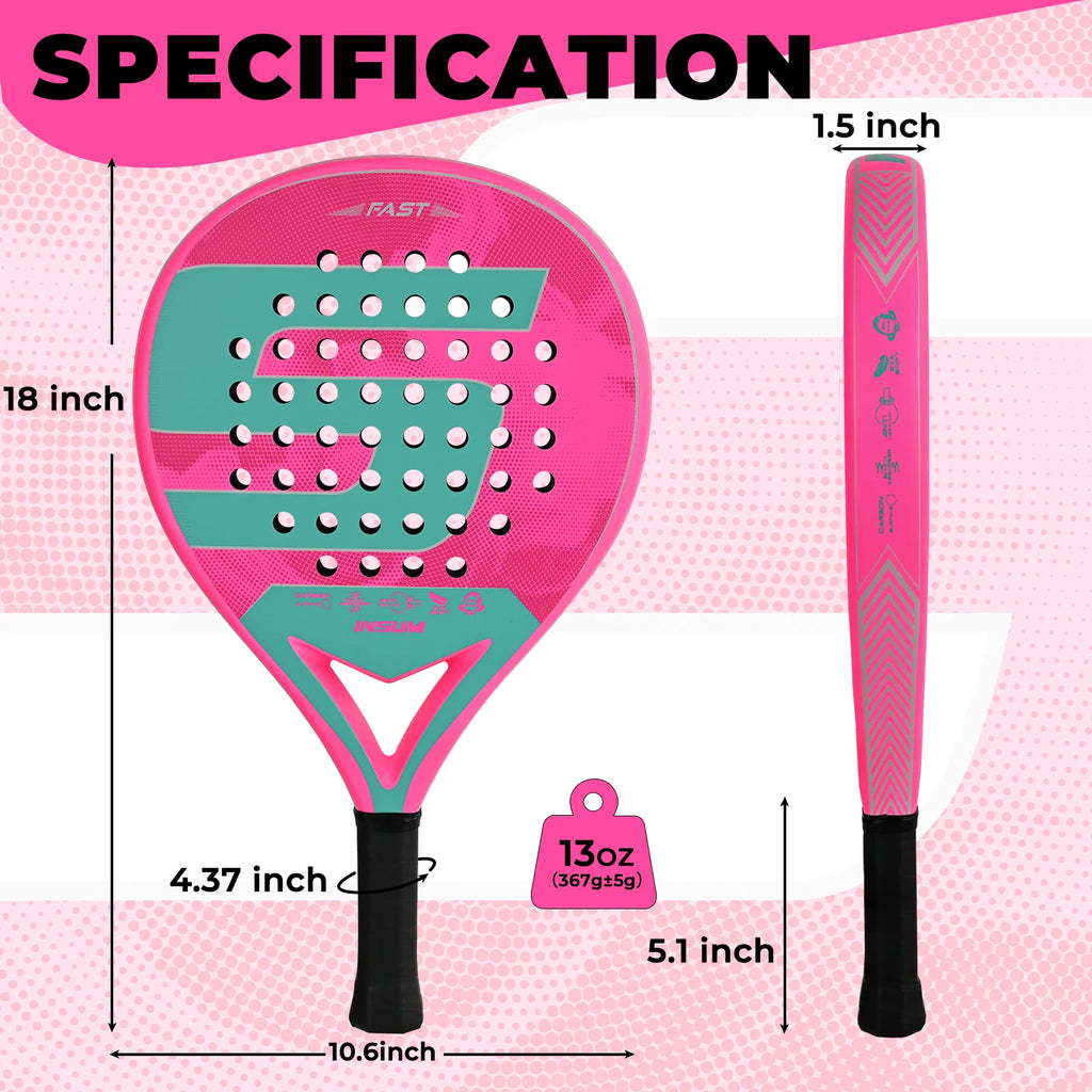 Carbon Fiber Padel Racket with EVA Memory Foam Core