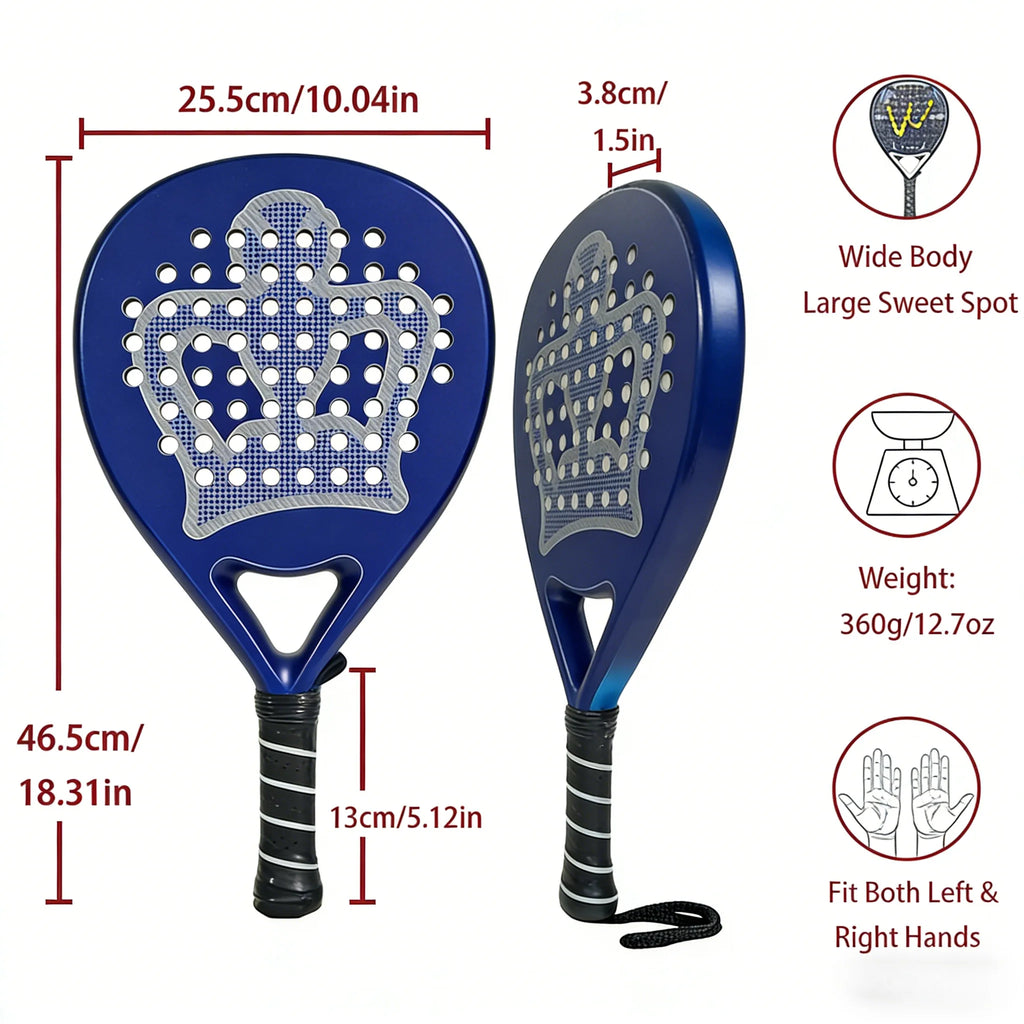 Carbon Fiber Padel Racket with Cover – Optimized Sweet Spot